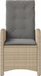 vidaXL - Tuinstoelen - 2 - st - verstelbaar - kussens - poly - rattan - gemengd - beige