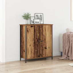 vidaXL - Sideboard - Oud - Hout - 70x30x80 - cm - Houtcomposiet - en - Staal