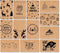 Giftmas Kerst Collectie - Wenskaarten Set - 36 Groetenkaarten met 12 Designs - Bruin kraft