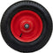 Sr wiel 16x4 400x8 met rode stalen velg compleet met as