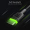 GREEN CELL GC Ray - USB-C kabel set - 3x 30cm 120cm 200cm met LED verlichting fast charging QC 3.0 - Zwart (3 stuks)
