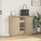 vidaXL - Dressoir - met - LED - Sonoma - Eik - 90x32x75 - cm - Gelaagd - Hout