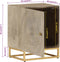 vidaXL - Nachtkastje - 40x30x50 - cm - massief - mangohout - en - ijzer