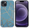 iMoshion Hoesje Geschikt voor iPhone 13 Hoesje Siliconen - iMoshion Design hoesje - Blauw / Meerkleurig / Goud / Blue Graphic
