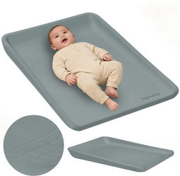 Lionelo Megs - Verschoonkussen - Waterdicht Antislip PU-schuim Verhoogde Randen 70×49×7 cm Grijs
