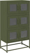 vidaXL - Hoge - kast - 68x39x123 - cm - staal - olijfgroen