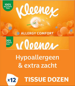 Kleenex Allergy Comfort - Tissues - Hypoallergeen - 672 zakdoekjes (12 x 56 stuks)