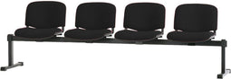 4 persoons- wachtkamerbank Basic kunstleer Zwart