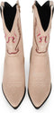 POSH by Poelman BIBI - Enkellaarzen - Cowboy stijl met ritssluiting - Beige met metallic roze