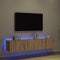 vidaXL - TV - Wandmeubels - met - LED-verlichting - 2 - stuks - Artisan - Eiken - 80x35x31 - cm