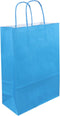 Tas - Papier - gedraaid papieren koord - 24x 11x33cm - papieren draagtas - skyblauw - 50 stuks