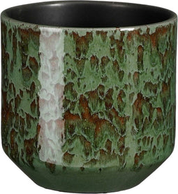 Mica Decorations Sebastian Bloempot - 20x20x19 cm - Terracotta - Groen