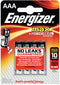Energizer Max AAA - Alkaline batterij - Langdurige prestaties - (4 stuks)