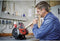 Einhell TC-US 350 - Elektrische Werkbank Slijp- en Bandschuurmachine - 350 W - Vonkbescherming - Incl. grove schuurschijf + schuurband