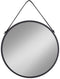 House Nordic - Trapani spiegel met kunstleren band zwart 38cm