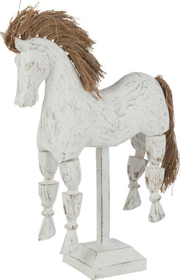 J-Line figuur Paardenmarionet - hout - wit