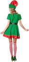 Dressforfun Vlijtige kerstelf S - Verkleedkostuum - Jurk met hoed en riem - Groen/Rood