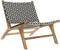 Armstoel DKD Home Decor Natuurlijk Teakboom Zwart Wit PVC (65 x 80 x 68 cm)