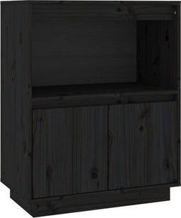 vidaXL - Dressoir - 60x34x75 - cm - massief - grenenhout - zwart