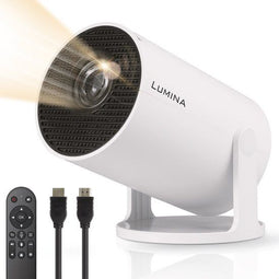 Lumina® Pro Mini Beamer (2026) - Mini Beamer - Android 14 - WiFi 6 - Bluetooth 5.4 - Wit