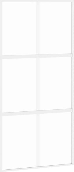 vidaXL - Schuifdeur - 102,5x205 - cm - gehard - glas - en - aluminium - wit