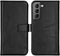 Selencia Galaxy S22 - Echt Lederen Bookcase - 3 Pashouders - Zwart