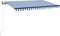 vidaXL - Luifel - automatisch - met - LED - en - windsensor - 400x300cm - blauw - en - wit