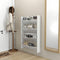 vidaXL - Wandschoenenkasten - 2 - st - 80x18x60 - cm - bewerkt - hout - hoogglans - wit