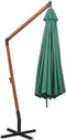 vidaXL - Zweefparasol - 350 - cm - houten - paal - groen
