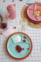 CABANAZ - bord, keramiek, FONDUE PLATE, blauw