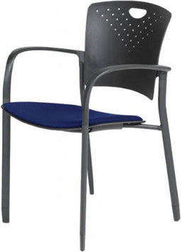 Vergaderstoel - Schaffenburg 031 4-poots m/a blauw stof zwart pu