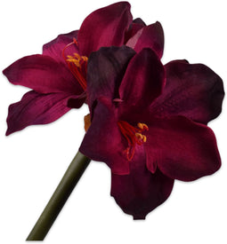 Silk-ka Kunstbloem-Zijde Amaryllis Steel Bordeau-Rood 73 cm