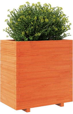 vidaXL - Plantenbak - 70x40x72,5 - cm - massief - grenenhout - wasbruin