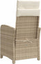 vidaXL - Tuinstoel - verstelbaar - met - kussens - poly - rattan - beige