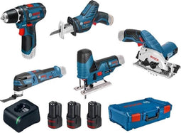 Bosch Professional 12V - Combiset - Boormachine Cirkelzaag Decoupeerzaag Multitool Reciprozaag (3 stuks)