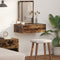 vidaXL - Wandgemonteerde - Make-up - Tafel - Gerookt - Eiken - 60x40x70 - cm