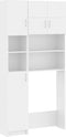 vidaXL - Wasmachinekastenset - bewerkt - hout - wit