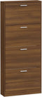 vidaXL - Schoenenkast - 59x17x150 - cm - bewerkt - hout - bruin - eikenkleur