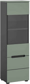 Furnilux Canu - Vitrinekast deels open - 33x36x125cm - Smoke Green