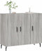 vidaXL - Dressoir - 90x34x80 - cm - bewerkt - hout - grijs - sonoma - eikenkleurig