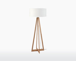 GOOD&MOJO Vloerlamp Everest - Wit/Bamboe - Ø60cm - Scandinavisch,Bohemian - Staande lampen voor Woonkamer - Slaapkamer