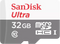 SanDisk Ultra - microSDHC UHS-I - 32 GB - Grijs Rood