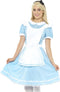 Alice in Wonderland Kostuum - Jurk met Schort en Hoofdband - Maat XL - Blauw