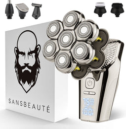Sansbeauté® SkullSharp PRO MAX - 6-in-1 Scheerapparaat - Elektrisch Nat & Droog Scheren - Goud