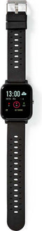 Nedis BTSW002BK - Slim horloge - Hartslagmeter en stappenteller - Zwart