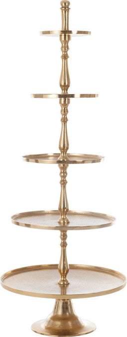 J-Line plateau 5 niveaus rond - aluminium - goud