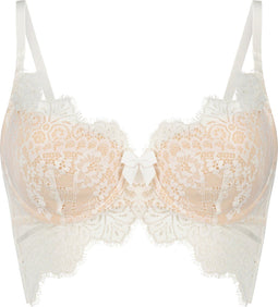 Hunkemöller Marilee - Voorgevormde longline beugel bh - Kant - Wit - maat E85