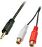 Lindy 35678 - Audio Adapter - 3,5 mm Jackplug naar 2x RCA - Zwart