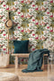DUTCH - WALLCOVERINGS - Behang - Tropical - Palm - groen - en - roze