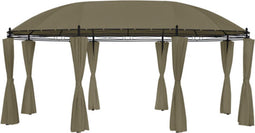 vidaXL - Prieel - met - gordijnen - 180 - g/m² - 520x349x255 - cm - taupe